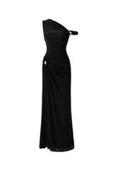 Deline Sheath Gathered Spandex Ankle Length Dress