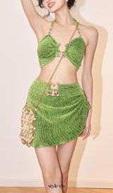 Delphi Green Three-Piece Swimsuit
