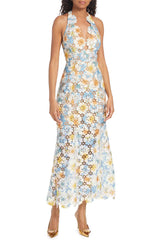 V-neck Side Split Long Dress