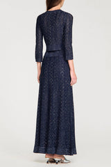 alexandra Strass knit cropped cardigan in navy blue