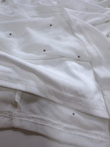 Flirty Luxury Ivory Mesh Pearl Long Sleeve Mini Dress