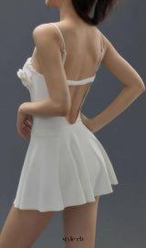 Deance White Flower One-Piece Swimsuit & Skirt