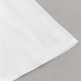 V NECK PUFF SLEEVE BODYCON MAXI DRESS IN WHITE