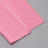 PINK ASYMMETRICAL NECK CUT OUT SPLIT THIGH DRESS