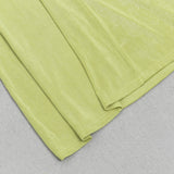 GREEN TRUMPET SLEEVE BODYCON MAXI DRESS