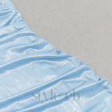 BACKLESS MERMAID HEM METALLIC HALTER DRESS