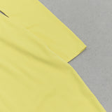 YELLOW ONE-SHOULDER STRAPLESS LONG-SLEEVED PLEATED MAXI DRESS