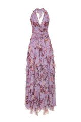 Floral Haze Stretch Tulle Maxi Dress