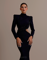 angela cut out Diamond bandage bodycon maxi dress in black