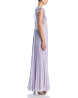 Chiffon Ruffled Maxi Dress in Lilac