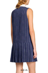 Striped mini Dress in navy blue