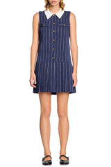 Striped mini Dress in navy blue