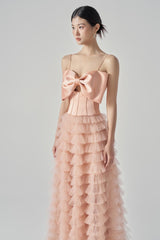 CLARA TAFFETA AND TULLE DRESS