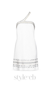 Studded embellished Mini Dress in white