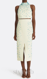 Cadee Turquoise Embellished Two Piece Set