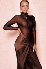 LONG SLEEVE TWISTED MAXI DRESS