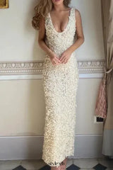 3d rose appliqués Maxi Dress in beige