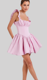 Cotton Candy Cotton Tulle Mini Dress in pink