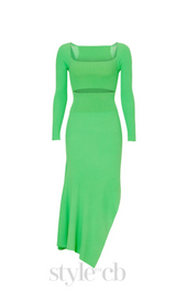 tiffany long sleeve cutout cocktail dress in green
