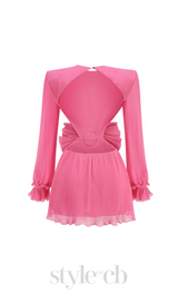 GEMMA CUT OUT FLOWER MINI DRESS IN PINK