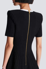 Two-tone A-line knit dress