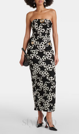 MEDALLION-PENDANT JACQUARD MAXI DRESS
