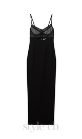 CRYSTAL EMBELLISHED CORSET MAXI DRESS