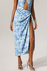 Tulip Floral Printed High Slit Swimwear And Skirt Two-Piece Set