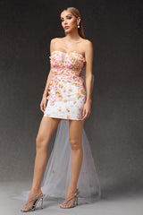 lilith Sleeveless Flowers Mini Dress