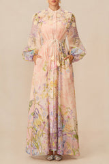 Kate Floral Print Tie Waist Maxi Dress