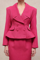 doreen rose red Long Sleeve Woven Top Skirt Two-Piece Set