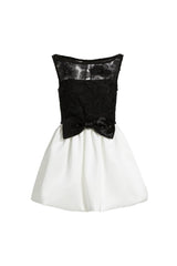 Black And White Tulle Mini Dress