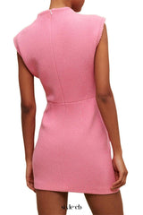jessica sleeveless tweed mini dress in pink