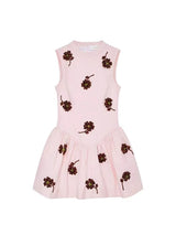 vivien flower embellished puffy mini dress in pink
