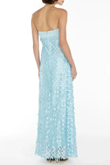 iris Lace sequin backless maxi dress in blue