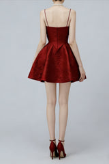 STRAPY HEM MINI DRESS IN RED