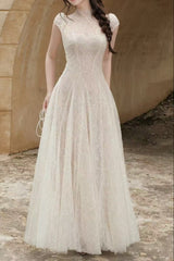 lace sequin A line midi dress