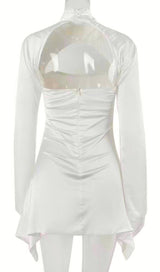 SATIN MINI DRESS IN IVORY