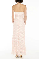 iris Lace sequin backless maxi dress in pink