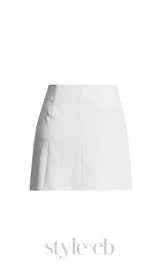 WHITE ANAXANDRA WHITE FLOWER MINI SKIRT