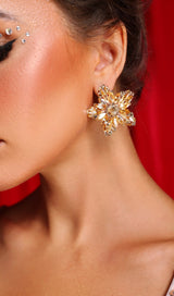 FLOWER RHINESTONE EARRINGS