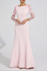 victoria Pink sequin mesh sleeve Maxi Dress