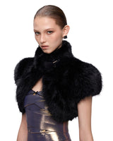 darlene Fur shawl top in black