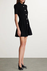 kristin Black Knitted Mini Dress