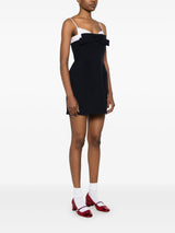 Double Bow Sling mini Dress in navy blue