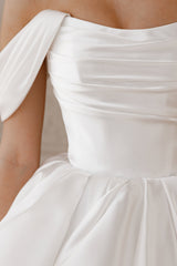 molly Detachable Straps mini Dress in Light Ivory