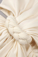 stephanie Cutout Waist halter Maxi Dress in beige