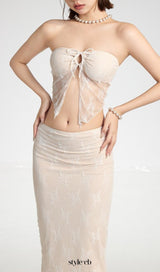 Donat Apricot Lace Two-Piece Swimsuit