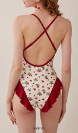 Dandy Strawberries Printed One-Piece Swimsuit