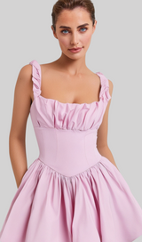 Cotton Candy Cotton Tulle Mini Dress in pink